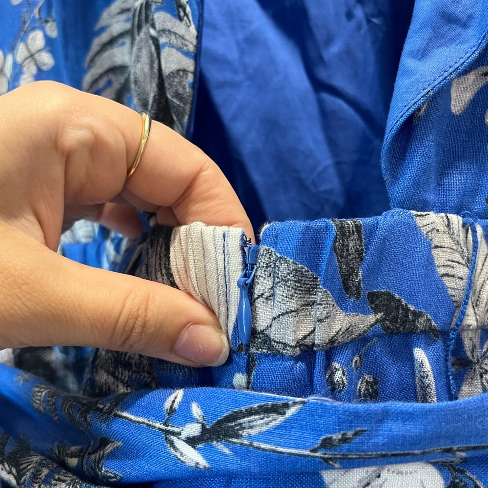 J. Crew Floral Blue Sleeveless Maxi Dress - Picture 12 of 15